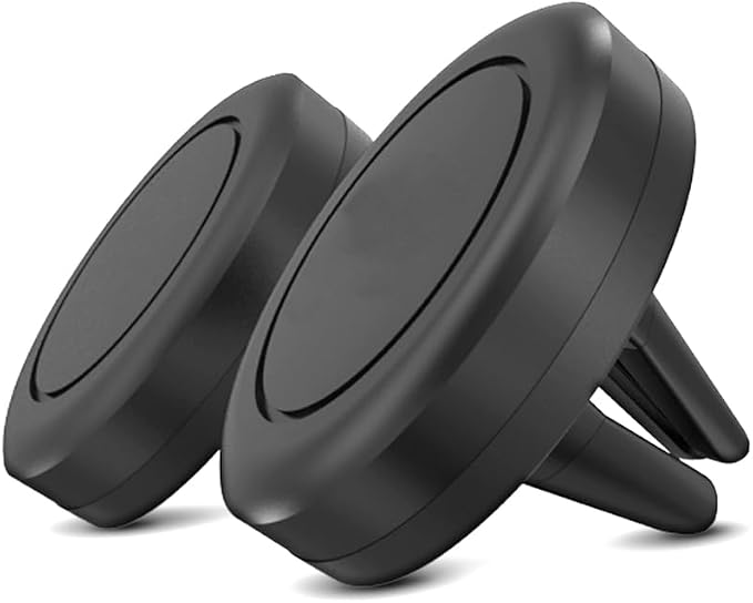 Car Vent Phone Mount, 2 Pack Universal Automobile Air Vent Cradles Magnetic Smartphone Holder Compatible with iPhone 14 13 12 Pro Max XR Plus G Android, Mini Tablet, LG (Metal Plate Included)
