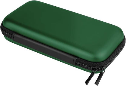 iMangoo Travel Essential Electronics Organizer Pouch Charger Case, Shockproof Dual Zipper Power Bank Cables Tech Accessories Purse, Men & Women Travel Must Have Storage Bag, 6.5x3.2x1 inch Green