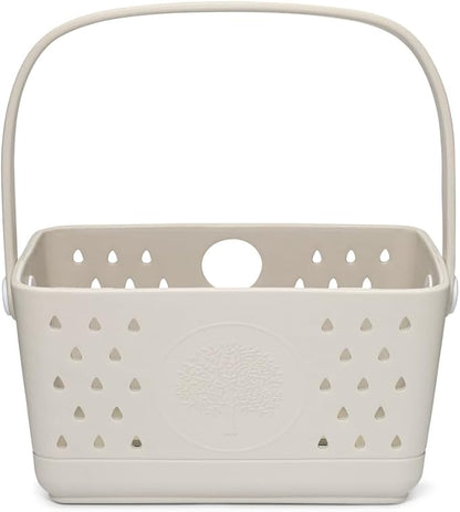 Parker Baby Bath Caddy | BPA Free & Food Grade Shower Caddy Organizer for Toys & Supplies | Quick-Dry, Sturdy & Perfect Size Shower Basket w/Handle in Neutral Colors