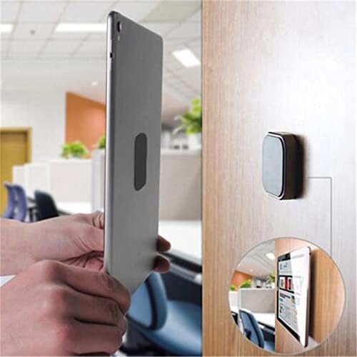 SALEX Replacement Metal Plates Set 4 Pack for Magnetic Car Phone Holders, Wall, Air Vent Mounts, Cases, Magnets. Kit of 2 Black Round and 2 Rectangular Iron Discs Without Holes. 3M Adhesive Backing.