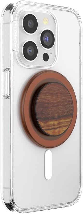 PopSockets Phone Grip for MagSafe, Magnetic Holder, Phone Stand, Brown - Olive Wood
