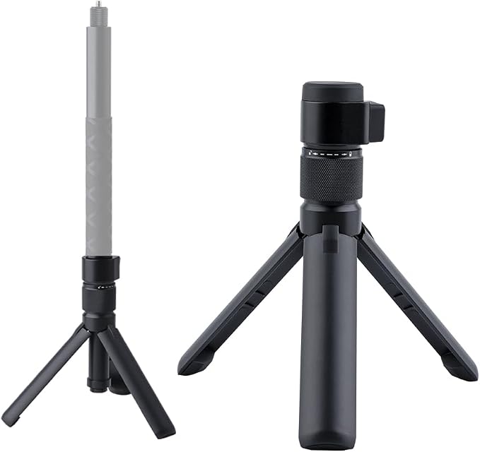 Bullet Time Handle Tripod Rotating Grip for Insta360 X5/X4/X3, DJI OSMO Pocket 3, GoPro – 360° Rotating Grip, 1/4" Thread, 6 lbs Capacity, Compact Selfie Stick & Tabletop Tripod