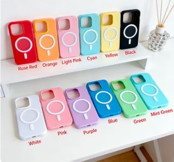 Silicone Phone Case compatible with iPhone 17, 16e, 15 Plus, 14 Pro Max, 13, 12, 11, MagSafe Compatible, Drop Protection, Multiple Colours (White)