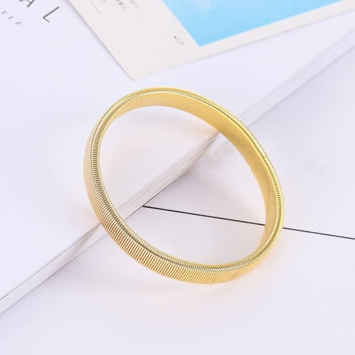 COLORFUL BLING 2-6pcs Metal Arm Band Adjustable Anti-Slip Bracelet Shirt Sleeve Holders Wrap Bangle Garters Stretch Armbands Set Gift