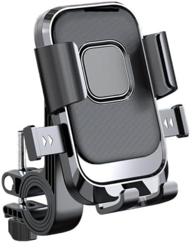 Cell Phone Stand Flexible Mobile Clip Mount Quickly Lock Bike Phone Holder Bicycle Motorcycle (Handlebar Black)
