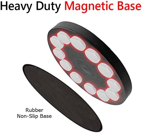 LycoGear Heavy Duty Magnetic Mount Aluminum Smartphone Holder w/Security Tether for Smartphones *Best for Motorcycle Snow Mobile Forklift Pillar Gym Workout or Anything Magnet Stick on