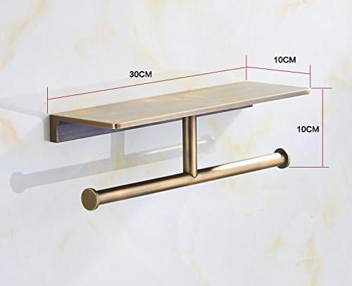 Toilet Paper Holder, Solid Brass Double Roll Toilet Paper Holder with Shelf | Extra-Large Storage for Phone, Glasses | Heavy-Duty for Modern & Commercial Bathrooms, Brushed Bronze Finish