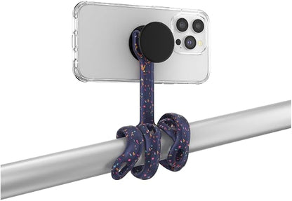 PopSockets Flexible Phone Mount & Stand, Navy Blue - French Navy Confetting