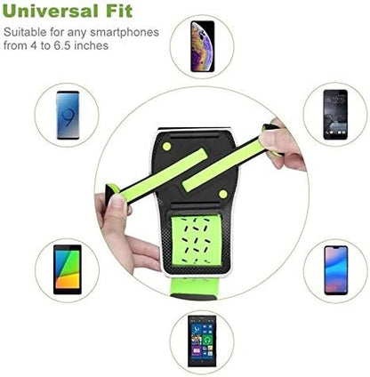 BoxWave Holster Compatible with Fairphone 3+ - FlexSport Armband, Adjustable Armband for Workout and Running - Stark Green