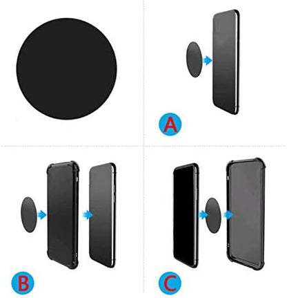 BGJRBY Mount Metal Plate（8Pack） for Magnetic Car Mount Phone Holder with Full Adhesive for Phone Magnet, 8 X Round (Black)