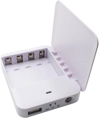 USB 4 AA Battery Emergency Charger Power Bank Case for Cell Phone
