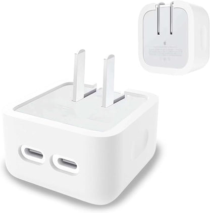 Case for Apple 35W Power Adapter,NOUKAJU Silicone Protective Cover,Drop-Proof,Scratch-Proof,Shock-Proof,Protective Case for Apple 35W Charger(White)