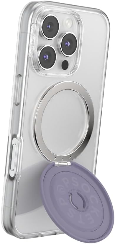 PopSockets Kick-Out Grip for MagSafe, Adjustable Kickstand for Portrait or Landscape, Magnetic Stand, Purple - Dusk