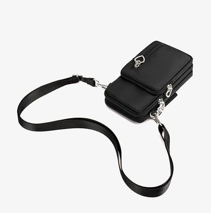 Black Color Small Phone Purse Crossbody Bag for Women for Samsung Galaxy S20 FE / S21 FE / S21 S22 Plus/Z Fold 3 / A22 A32 A20 A51 A52, Armband for Moto G Stylus Power 2020 / OnePlus 9 8 / Pixel 6