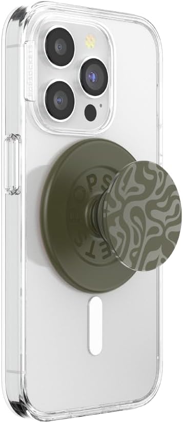 PopSockets Phone Grip for MagSafe, Magnetic Holder, Phone Stand, Green - Alum Swirl