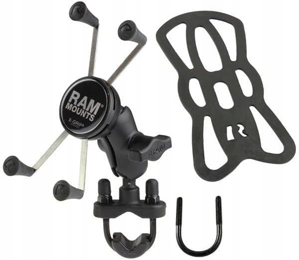RAM Mounts X-Grip Large Phone Mount with Handlebar U-Bolt Base RAM-B-149Z-A-UN10U with Short Arm for Motorcycle, ATV/UTV, Bike