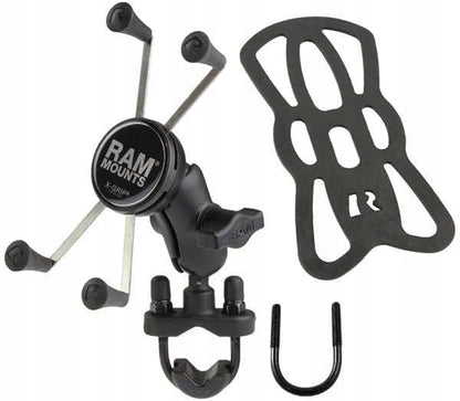 RAM Mounts X-Grip Large Phone Mount with Handlebar U-Bolt Base RAM-B-149Z-A-UN10U with Short Arm for Motorcycle, ATV/UTV, Bike