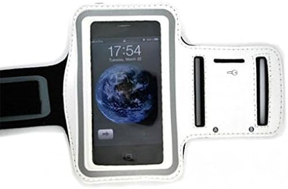 White Armband Sports Gym Workout Cover Case Arm Strap Jogging Band Neoprene for iPod Touch 1st Gen, 2nd Gen, 3rd Gen, 4th Gen, iPod Touch 5