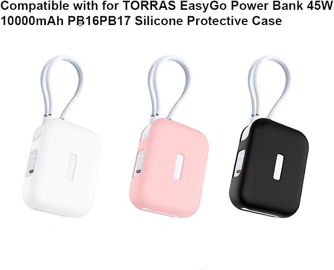 Soft Liquid Silicone Protective Cover for TORRAS EasyGo Power Bank 45W 10000mAh Anti-Scratch Shockproof Drop-Resistant Damage-Proof Dustproof Washable Full-Body Sleeve Case Accessories (Black)