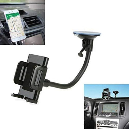 2-in-1 Car Mount Windshield Dash AC Air Vent Phone Holder Rotating Dock Gooseneck for Verizon Motorola Moto Z Droid - Verizon Motorola Moto Z Force Droid - Verizon Motorola Moto Z Play Droid