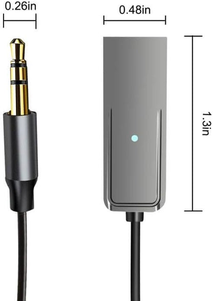 Bluetooth Aux Adapter for Car USB Aux Bluetooth 5.3 Adapter with 3.5mm Audio Jack kit with Built-in Microphone Input for Hands-Free Calls Compatible with Car Speaker and Home Audio(T21)