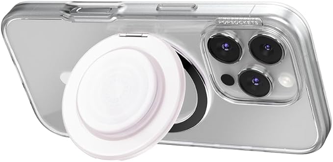 PopSockets Kick-Out Grip for MagSafe, Adjustable Kickstand for Portrait or Landscape, Magnetic Stand - Opalescent