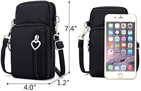 Crossover Body Bag Armband for LG Wing K51 V60 / Samsung Galaxy S22 Plus S21+ S20+ / Moto E, One 5G, G100, G Fast Power Stylus Play OnePlus Nord N10 Small Cute Cell Phone Purse Wallet Pouch (Hot Pink)