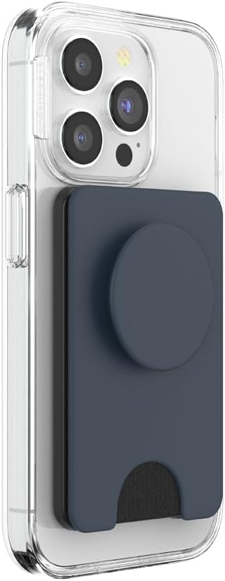 PopSockets Phone Wallet for MagSafe, Phone Card Holder with Grip, Navy Blue - Navy Blue