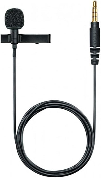Shure MVL Lavalier Microphone for iPhone & Tablet - External Clip On Mini Lapel Mic for Video Recording & Vlogging with 3.5mm Connector, Windscreen, Mount & Carrying Pouch