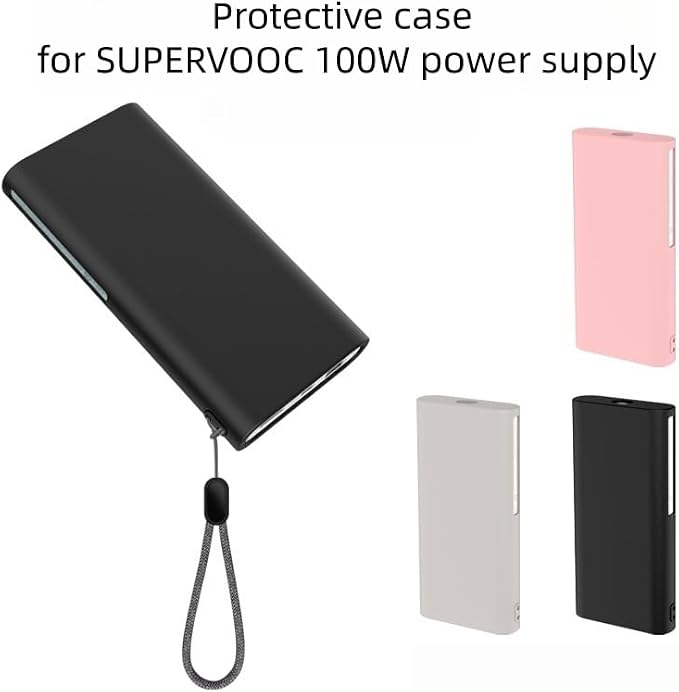 Soft Silicone Protective Cover Sleeve for Supervooc 100W Power Adapter Dustproof Anti-Scratch Shockproof Drop-Resistant Damage-Proof Skin-Friendly Case Shell Accessories (Black)