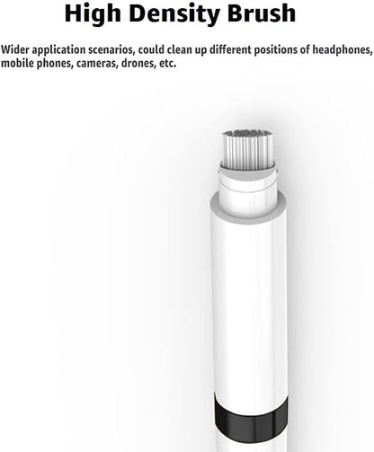 Dual-Brush Earbud Cleaning Pen | 4-in-1 Pro Kit for Precision & Durability, Tool Compatible with Airpods, Galaxy Buds, All Wireless Headsets -Black