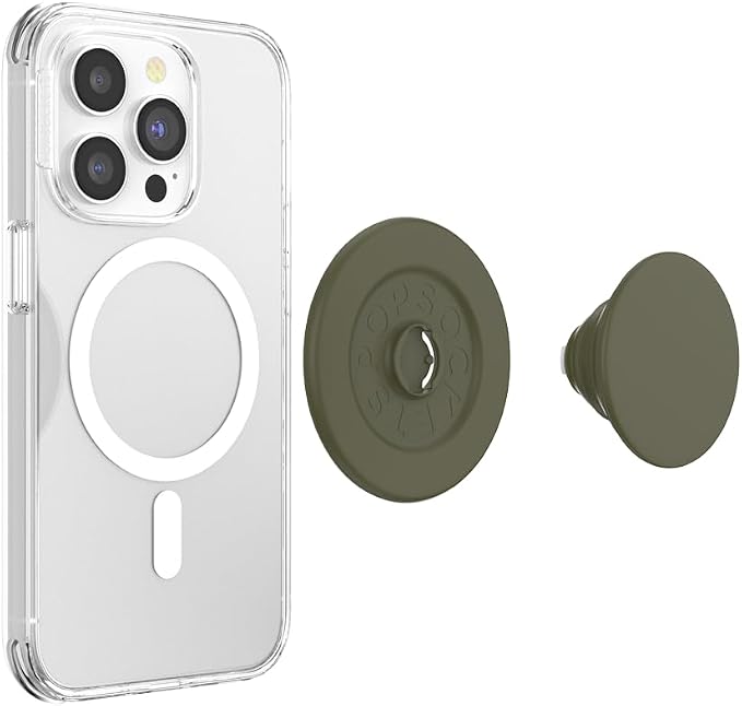 PopSockets Phone Grip for MagSafe, Magnetic Holder, Phone Stand, Green - Soft Touch Fatigue