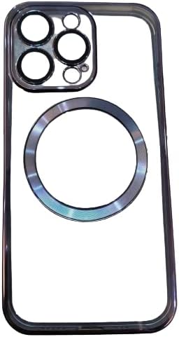 Luxury Plating Clear Magnetic Wireless Charge Case for iPhone 14 Series Soft Silicone Cover (iPhone 14 Pro Max)