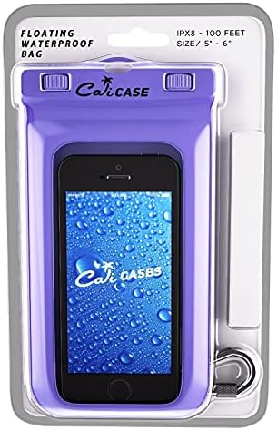 CaliCase Universal Waterproof Floating Phone Pouch - IPX8 Waterproof Floating Phone Case with Lanyard for iPhone X-15/ S20-S24/ Pixel 4-8 - Purple