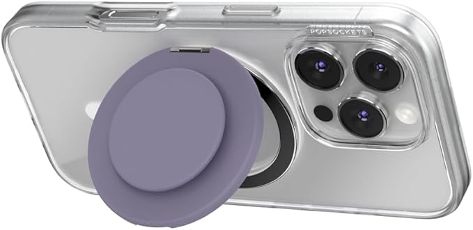 PopSockets Kick-Out Grip for MagSafe, Adjustable Kickstand for Portrait or Landscape, Magnetic Stand, Purple - Dusk
