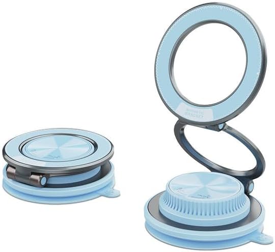 Super Strong Magnetic Car Phone Holder - 360° Rotatable Dashboard Mount with Ultra Secure Suction Cup, Mini Portable Design for Mobile Phones, Hands-Free Kit (Blue)