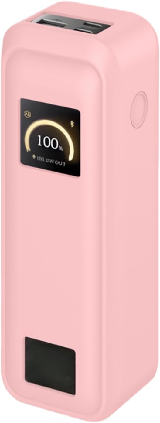 Silicone Case for Anker Prime Power Bank 20,100mAh, Silicone Cover for Anker Prime Power Bank 20k, 220w, with Lanyard, Dust-Proof & Wear-Resistant, Soft Shell (Pink)