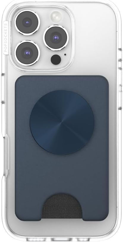 PopSockets Kick-Out Wallet for MagSafe, Adjustable Kickstand, Magnetic Stand, Navy Blue - Navy