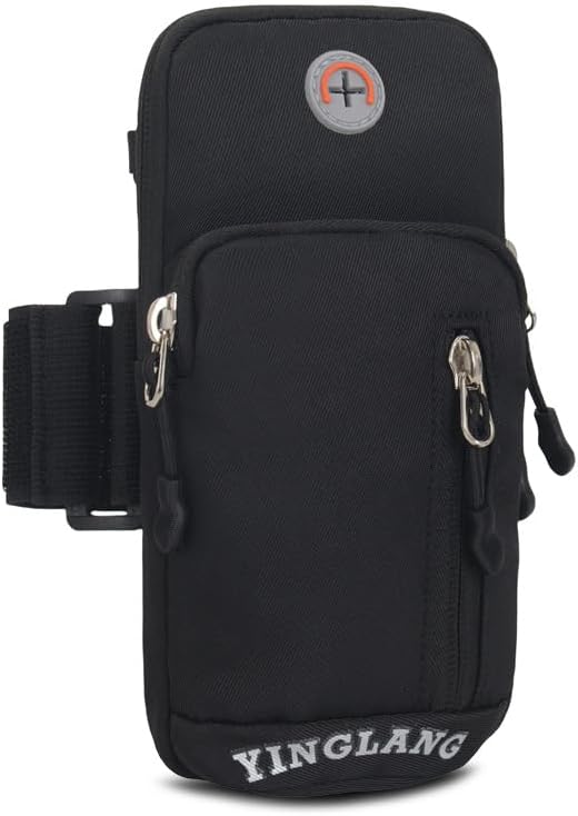 Sport Running Armband Wristband Cell Phone Holder Pouch Case Crossbody Shoulder Purse Arm Bag for iPhone 13 12 Pro Max Samsung Galaxy S21 FE S20 S22 Ultra Note 10+ Plus A03S A12 Google Pixel 6 (Black)
