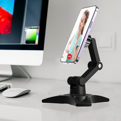 Cell Phone Stand Works for Popsocket, Height Angle Adjustable Desk Phone Holder, Heavy Duty Phone Stand for Desk for Home, Fits for All Sockets Grips