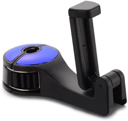 Car Headrest Hook Phone Car Holder Car Hanger for A4 B6 Seat Back Hanger Storage Hook Phone Holder Auto Fastener Clip (Blue)
