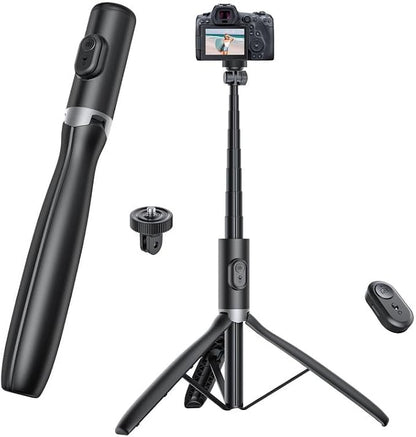 67.7" Camera Tripod with 1/4" Camera Mount & Light, NT99 Extendable Tripod Stand for Camera & GoPro Filming Vlogging, Travel Tripod Compatible with DSLR Camera