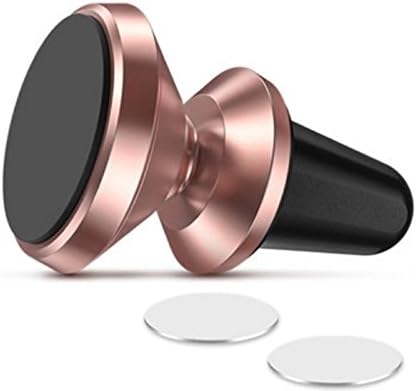IFLASH Magnetic Mount, Aluminum Universal Air Vent Magnetic Car Mount Phone Holder, 360 Degree Rotation for Multi-Angle View, Cradle-Less Car Phone Mount Stand, for Apple iPhone/Galaxy (Rose Gold)