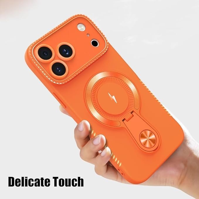 Magnetic for iPhone 17Pro Max/17/17Pro/17Air, Kickstand Frosted Shockproof Case Supports Wireless Charging Ultra-Thin Cover (17Pro Max,Gray) (17 Pro,Blue)