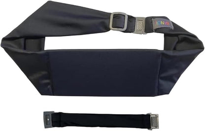 BANDI Plus Size Fanny Pack for Women - Travel-Ready Pocket Belt with Secure Hidden Money & Running Belt for Phone, Passport, Keys, & Medical Devices, Adjustable Fit, Comfortable (Black Solid)