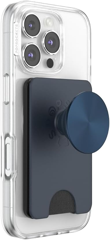 PopSockets Kick-Out Wallet for MagSafe, Adjustable Kickstand, Magnetic Stand, Navy Blue - Navy