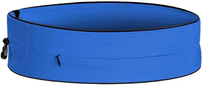 Running Belt for Women & Men, Runners Fanny Pack.Pockets with Zippers.hidden money belt for travel. Slim Thin Elastic Waistband.Marathon Jogger Sport Workout Fitness Exercise Gym Phone Holder Belt.