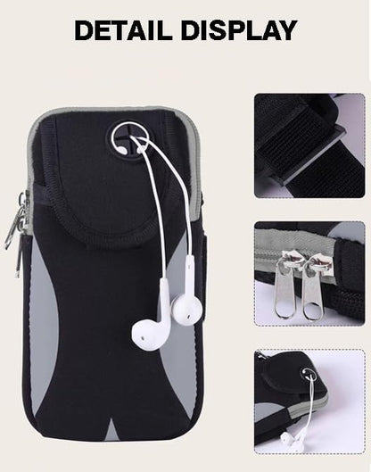 Phone Holder for Running Armband Cell Phone Holder for iPhone 11 12 13 14 15 Pro Max XS X XR 8 7 6 Plus SE/Samsung Galaxy/Key,Waterproof Sliver-Black Arm Band Fit Sport/Exercise/Workout Pouch Sleeve