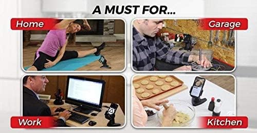 by Cup Call Desktop Phone Mount - View Your Cell Phone at Any Angle - Fully Adjustable Phone Stand Great for Video Chatting - Tilts & Rotates for Easy Viewing - Easy Phone Charging Access