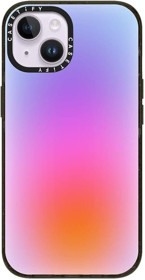 CASETiFY Impact iPhone 14 Case [4X Military Grade Drop Tested / 8.2ft Drop Protection/Compatible with Magsafe] - Color Cloud: A New Thing is On The Way - by Jessica Poundstone - Glossy Black